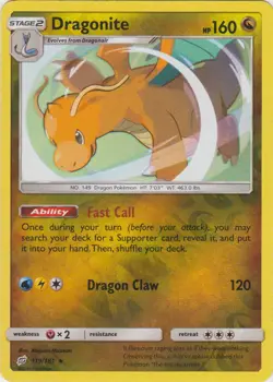 Lightly Played Dragonite - 119/181 - Holo Rare - Reverse Holo Pokemon Team Up - Image 1