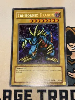 Tri Horned Dragon LOB-E000 Secret Rare 1st Edition Yu-Gi-Oh! NM - Image 2