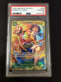 One Piece OP13-118 Carrying On His Will Monkey D Luffy Secret PSA 10 GEM MINT - Image 1