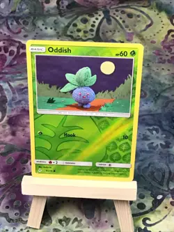 Oddish 6/214 Reverse Holo Cute Full Moon Asako Ito Crocheted Art Pokemon Card - Image 3