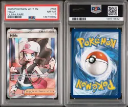 PSA 8 HILDA 164/086 WHT EN-WHITE FLARE ULTRA RARE POKEMON - Image 1