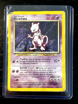 Pokemon TCG Mewtwo 10/102 Base Set Holo Rare 1999 WOTC Vintage HP - Image 1