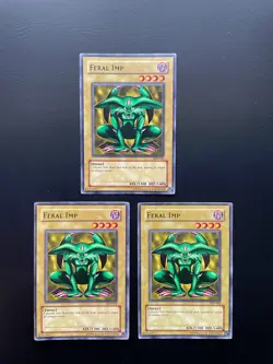 Yugioh Feral Imp SDY-002 Unlimited Edition Common LP/MP X3 - Image 1
