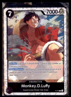 One Piece The Best Vol. 2 (PRB-02) Monkey.D.Luffy P-075 Promo Pirate Foil 2 Lot - Image 1