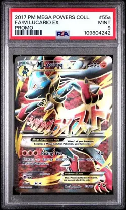 Pokemon PSA 9 M Lucario Ex #55a Full Art Mega Powers Coll Promo 2017 English - Image 2