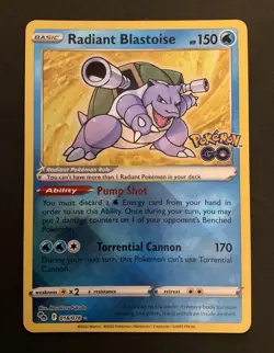 Radiant Blastoise 018/078 Pokemon GO Holo - Image 1
