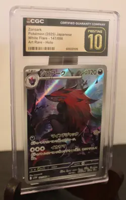 2025 CGC 10 Pristine POKEMON Zoroark 141/086 AR Art Rare White Flare sv11W - Image 2