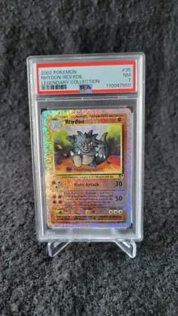 Pokemon TCG Rhydon Reverse Holo Legendary #35/110 2002 PSA 7 English - Image 1