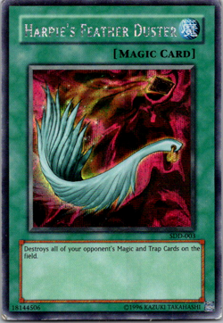 Yugioh Harpie’s Feather Duster SDD-003 Secret Parallel Rare - Image 1