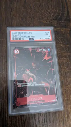 PSA 9 Shanks Emperors In the New World OP09-004 SR Alt Art One Piece Japanese - Image 1