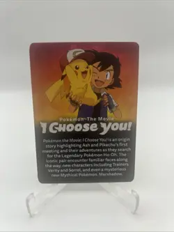2017 Pikachu & Ash Pokemon the Movie I Choose You Promo Insert Card - Image 2