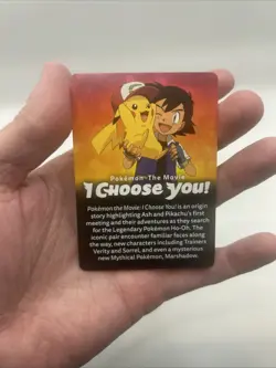 2017 Pikachu & Ash Pokemon the Movie I Choose You Promo Insert Card - Image 5