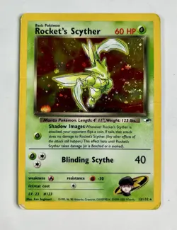 Rocket's Scyther 2000 Pokemon Gym Heroes Unlimited Holo #13/132 * Damaged SWIRL - Image 1