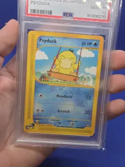 2003 Pokemon Aquapolis E-Reader Psyduck 104/147 Regular Common PSA 10 LOW POP - Image 2