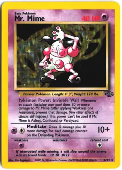 Mr. Mime 6/64 Holo Rare Jungle Pokemon - Image 1