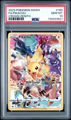 PSA 10 Pikachu #160 - Pokemon Crown Zenith Secret Rare - Pokemon TCG GEM MINT - Image 1