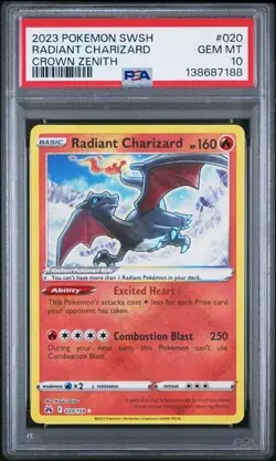 PSA 10 Radiant Charizard #20 - Pokemon Crown Zenith - Pokemon TCG GEM MINT - Image 1