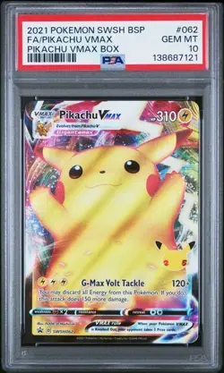 PSA 10 Pikachu Vmax #SWSH062 - Pokemon Celebrations Promo - Pokemon TCG GEM MINT - Image 1