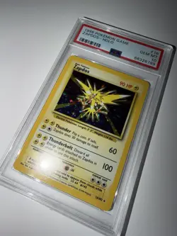 Pokemon TCG Base Set 1999 PSA 10 Zapdos Holo 16/102 English WOTC GEM MINT Clean - Image 1
