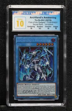 Archfiend's Awakening SE 1st Ed. YuGiOh Fists of the Gadgets CGC 10 Pristine - Image 1