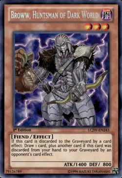 Broww, Huntsman Of Dark World - Secret Rare 1st Edition LCJW-EN243 - LP - YuGiOh - Image 1