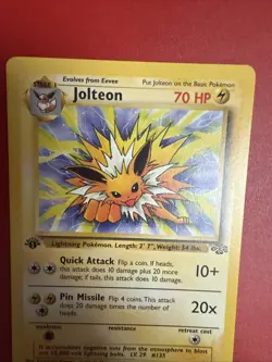 Pokemon TCG Jolteon Jungle 1st Edition Non-Halo Card 20/64 Rare LP - Image 5
