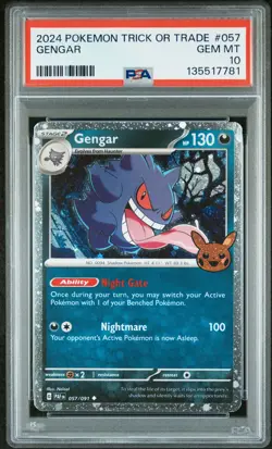 2024 POKEMON TRICK OR TRADE #057 GENGAR PSA 10 - Image 1