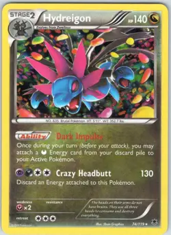 Hydreigon 74/119 Holo Rare Phantom Forces Pokemon NM - Image 1