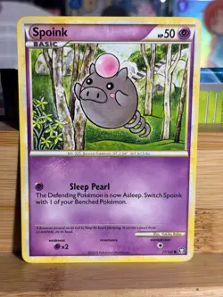 SPOINK 77/102 HS Triumphant Unlimited Vintage Pokemon TCG Lightly Played - Image 1