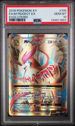 2016 Pokemon XY Evolutions Mega Pidgeot EX PSA 10 #105/108 Gem Mint Full Art - Image 1