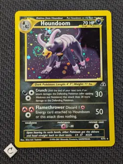 Houndoom 4/75 - Neo Discovery Unlimited Holo Rare Pokemon TCG NM Swirl - Image 1