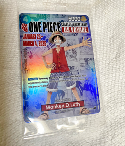 Monkey. D. Luffy card. Gonzaga One Piece College Basketball with Promo Poster. - Image 1