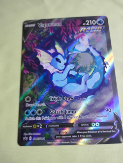 Pokemon TCG English Card Sword & Shield Promo Vaporeon V SWSH181 Full Art Holo - Image 1