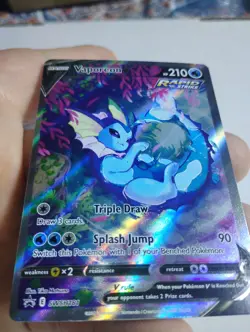 Pokemon TCG English Card Sword & Shield Promo Vaporeon V SWSH181 Full Art Holo - Image 2