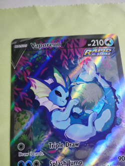 Pokemon TCG English Card Sword & Shield Promo Vaporeon V SWSH181 Full Art Holo - Image 3