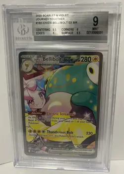 BGS 9 Iono’s Bellibolt EX 183/159 SIR SV: Journey Together Pokemon Card MINT - Image 1