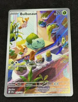 Bulbasaur 143/142 Stellar Crown Illustration Rare Holo 🔥 Pokemon - Image 1