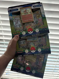 Pokemon GO series TCG, Pin Collection Box Set Promos- Kanto Starters set of 3 - Image 1