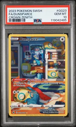 Dunsparce Crown Zenith PSA 10 #GG23 2023 Pokemon Sword And Shield Crown Zenith - Image 1