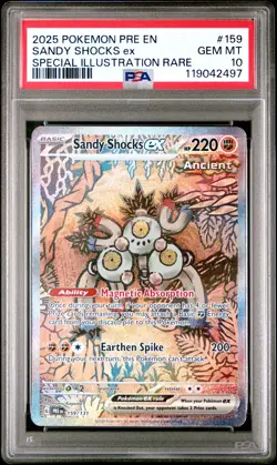 Sandy Shocks Ex SIR PSA 10 #159 2025 Pokemon Pre En-Prismatic Evolutions - Image 1
