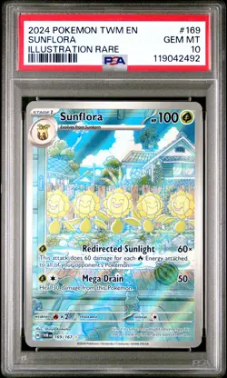 Sunflora Illustration Rare PSA 10 #169 2024 Pokemon Twm En-Twilight Masquerade - Image 1