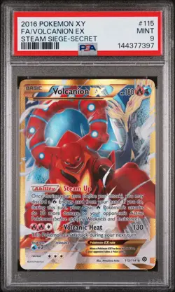 2016 Pokemon - XY Steam Siege - Volcanion EX 115/114 Secret Rare - PSA 9 - Image 1