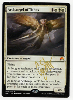 Archangel of Tithes mtg magic origins white mythic rare cynthia sheppard SIGNED - Image 1