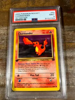 Pokemon 2000 Rocket CHARMANDER 1ST Edition #50 PSA 9 Mint RARE - Image 1