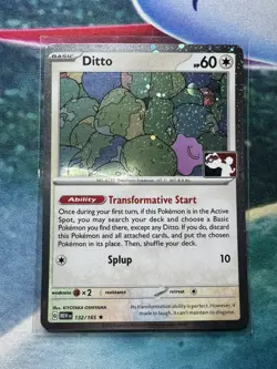 Pokemon Prize Pack Series 6 Ditto Stamped Foil Rare #132 Pokemon 151 MEW - Image 1