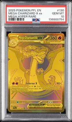 2025 POKEMON PFL EN-PHANTASMAL FLAMES MEGA HYPER RARE MEGA CHARIZARD X EX PSA 10 - Image 1