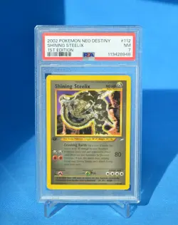 2002 Pokemon Neo Destiny Shining Steelix 112 1st Ed PSA 7 - Image 1
