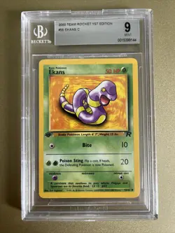 Pokemon TCG Ekans Team Rocket 56 Regular 1st Edition Common Beckett 9 Mint - Image 1