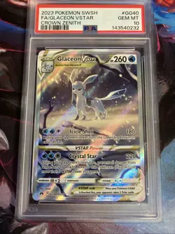 Pokemon Glaceon VSTAR Crown Zenith Galarian Gallery Full Art #GG40 PSA 10 - Image 1