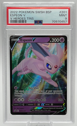 2022 POKEMON SWSH BLACK STAR PROMO #201 ESPEON V PSA 9 MINT - Image 1